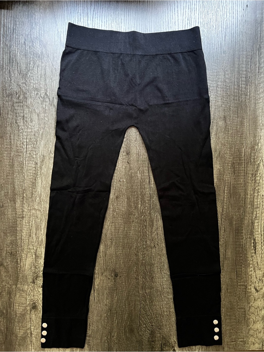 Spring Street Black Leggings with Button Cuff Detail